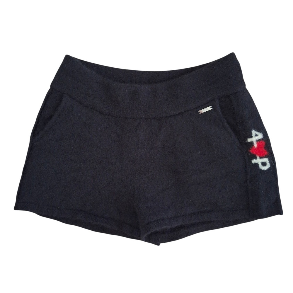 4 Loving People Black 100% Cashmere Shorts With Pockets Sz Small Luxury Comfort